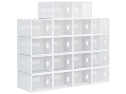 Mobile Modular Space Saving Shoe. 18 Cubos 28x36x21 Cm em Pp Plástico. Branco Ge