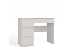 Escrivaninha Esquerda Com 4 Gavetas, 51 Cm, X 130 Cm, X 76 Cm, Branco 3E 3XE LIVING.COM