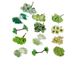 Conjunto de Flores Artificiais Mistas em Espuma Verde para Decoração de Casa, Casamento e Faça Você Mesmo AQUAFORGE (nº 1 a Nº 13)