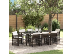 Vidaxl Conjunto de Jantar para Jardim 9 Pcs Castanho Vime Pe