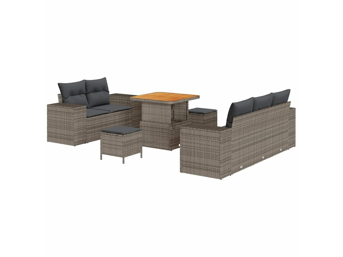 Maison Exclusive - Conjunto De Sofá De Jardim Com Travesseiro 8 Pcs Cinza