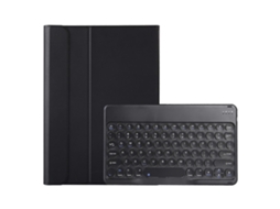 Capa Para Tablet Y0n5 Em Tpu Com Textura De Pele De Cordeiro, Teclado Bluetooth Com Teclas Redondas E Suporte Para Xiaomi Pad 5 / 5 Pro (preta)
