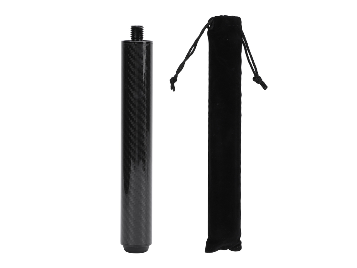 Extensor De Taco De Bilhar (carbono 8 Polegadas, Plug De Borracha)