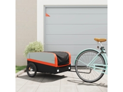 Vidaxl Reboque Para Bicicleta 45 Kg Ferro Preto E Laranja