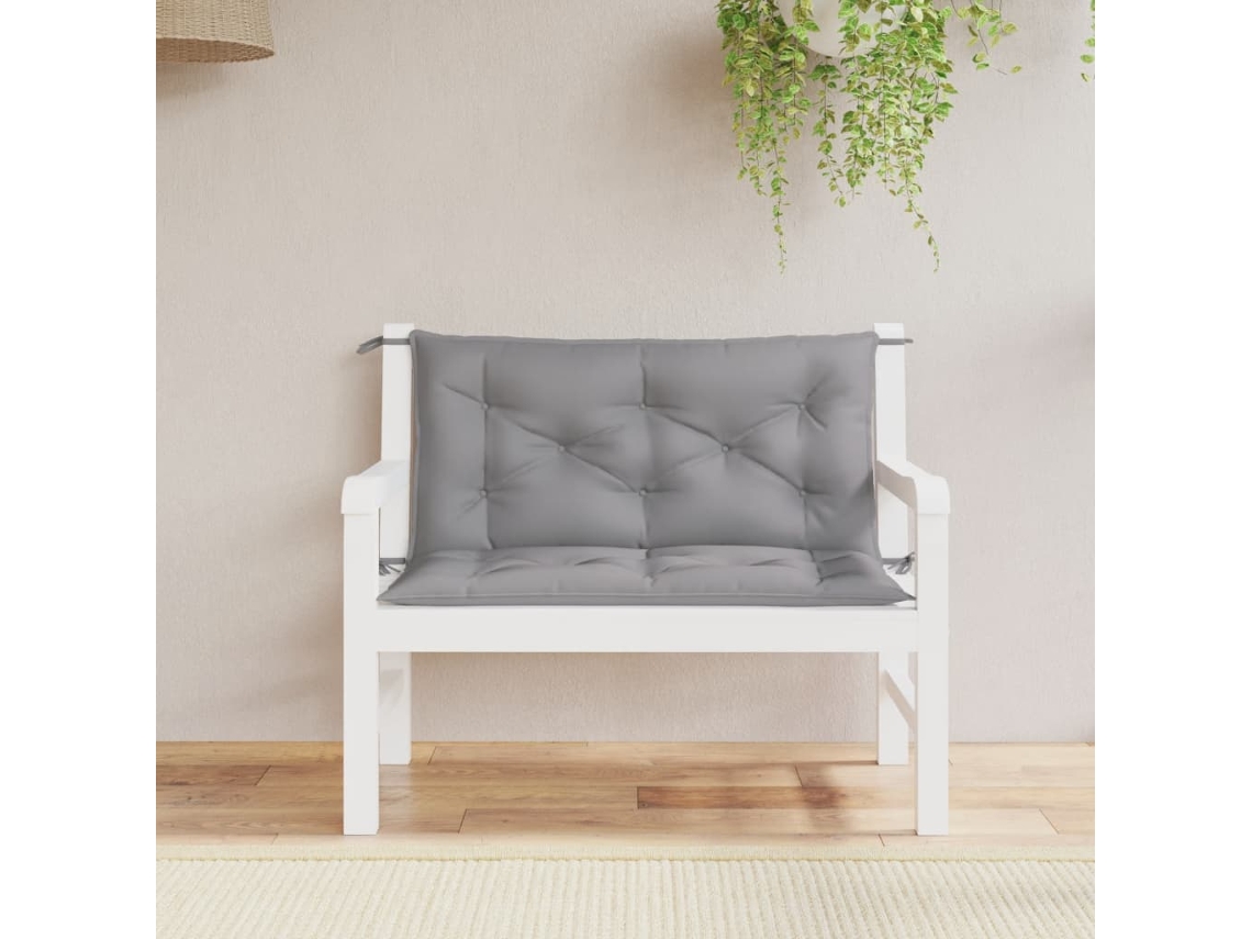 Vidaxl Almofadões Banco Jardim 2 Pcs 100x50x7cm Tecido Oxford Cinzento