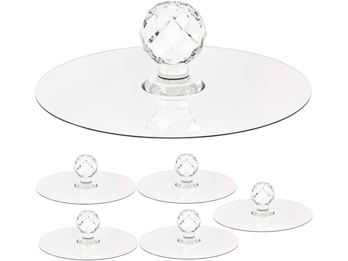 Ibasenice Conjunto De 6-puxadores Cristal Para Gavetas Com Adesivo Autocolante, Em Acrílico, Para Armários, Guarda