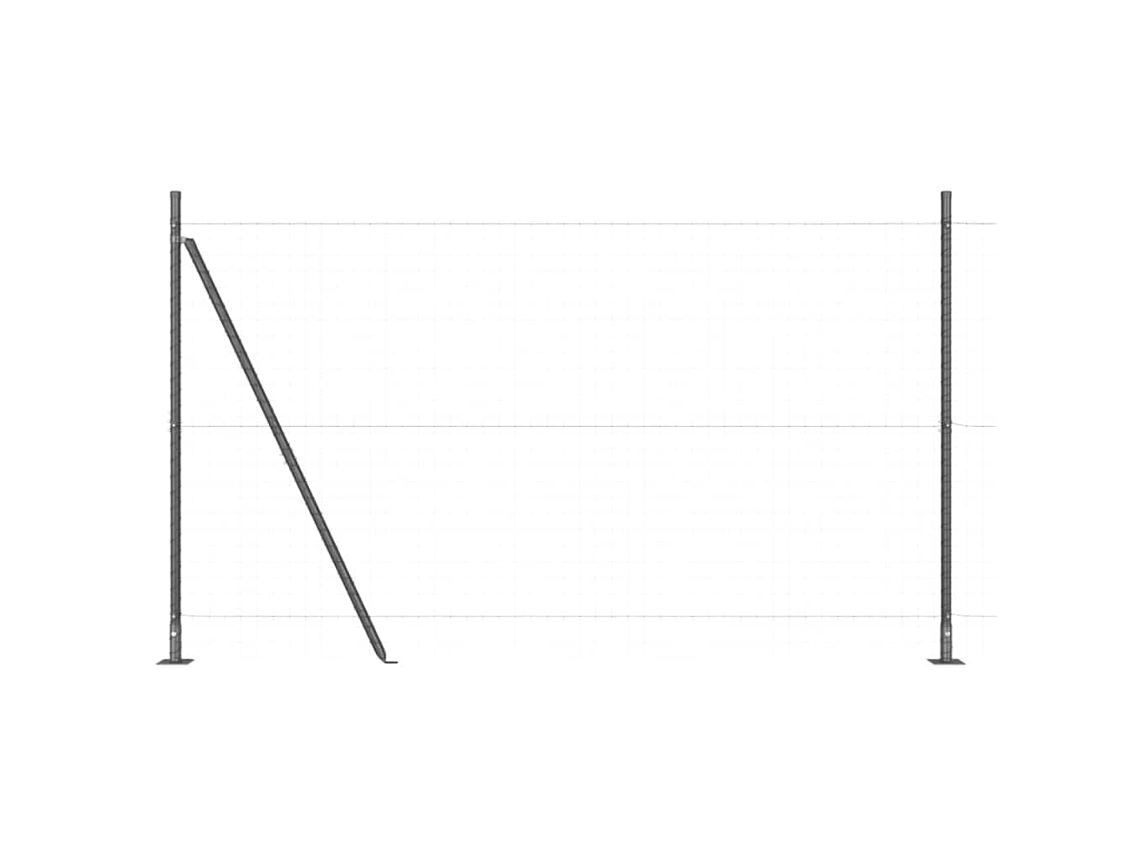 Poste De Cerca 7 Pcs Cinzeto Aço