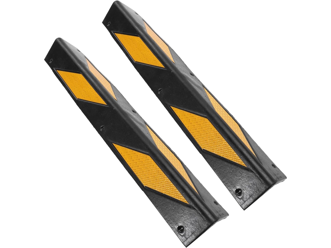 Bordas Refletivas Borracha Amarela (2 Peças) Para Paredes de Garagem.