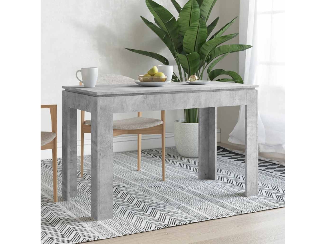 Vidaxl Mesa De Jantar 120x60x76 Cm Contraplacado Cinzento Cimento