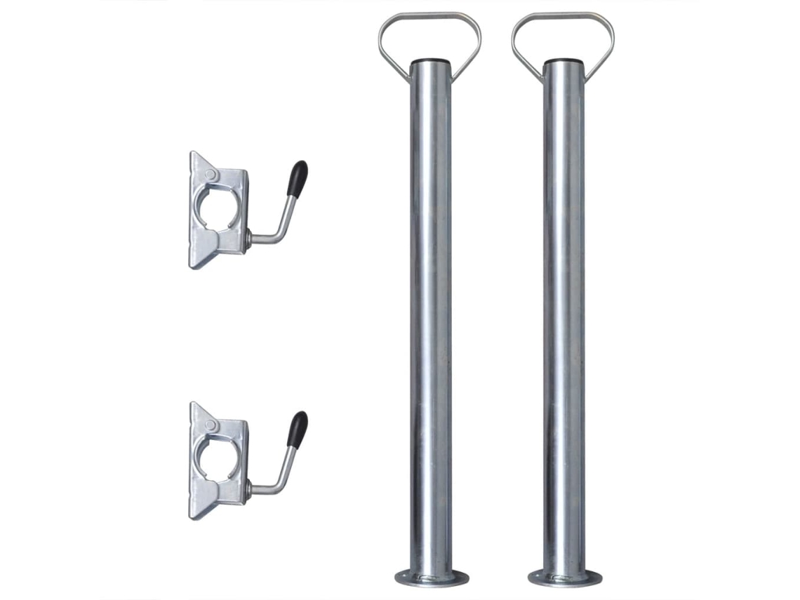 2 Tubos De Suporte Com 2 Grampos De Separação P/ 48 Mm Roda Jóquei