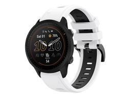 Bracelete de Smartwatch para Garmin Forerunner 955 22Mm Pulseira de Relógio de Silicone Esportivo de Branco-Preto VENISYMLIS