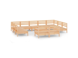 12 Pcs Conjunto Lounge de Jardim Pinho Maciço MAISON EXCLUSIVE