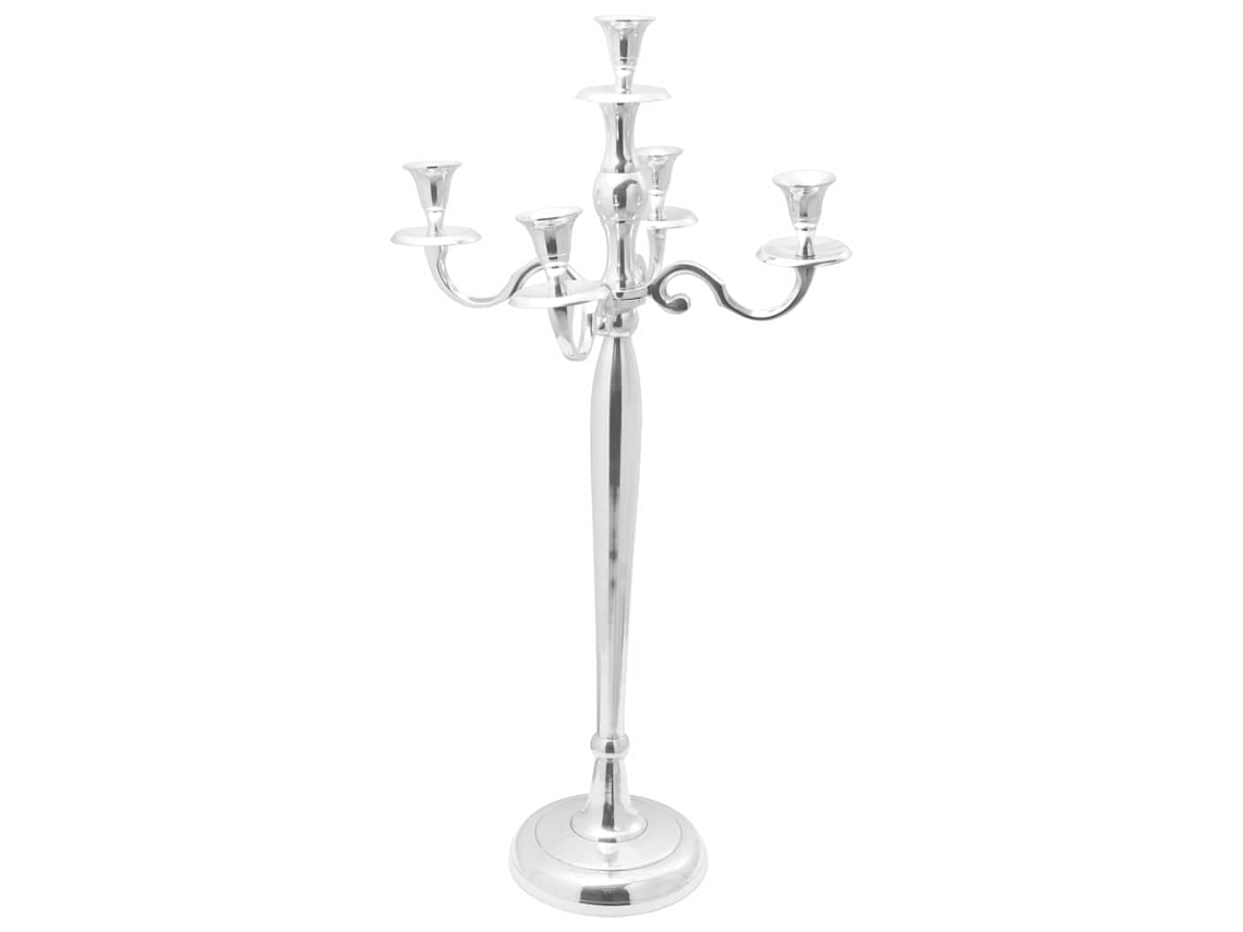 Vidaxl Suporte De Velas Prateado 32 X 32 X 79,5 Cm Alumínio