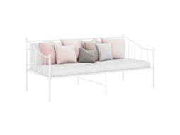 Vidaxl Sofá-cama 90x200 Cm Metal Branco