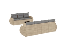 Garden Sofa Set, Garden Sofa Sets Vidaxl Bege Rattan / Vime (n/a)