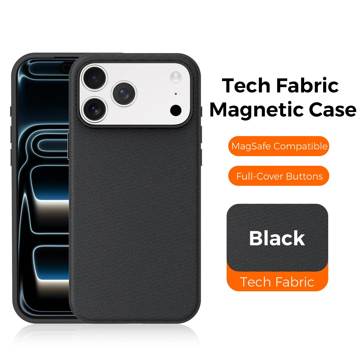 Capa Protetora (preta Para Iphone 16 Pro Max), Com Fixação Magnética, Macia, Antiderrapante E Resistente A Impactos.