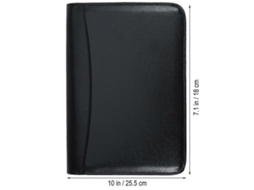Caderno A5 Em Pu Com Zíper, Calculadora, Bolsos Para Cartões E Porta, Canetas Para Uso Profissional