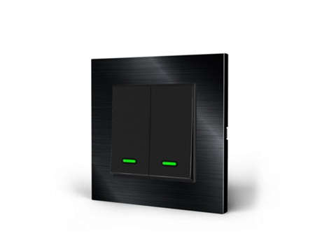 Interruptor Inteligente Preto Wi Fi 2 Botão Com Indicador Led Tb12b Zbm4future Building Materials
