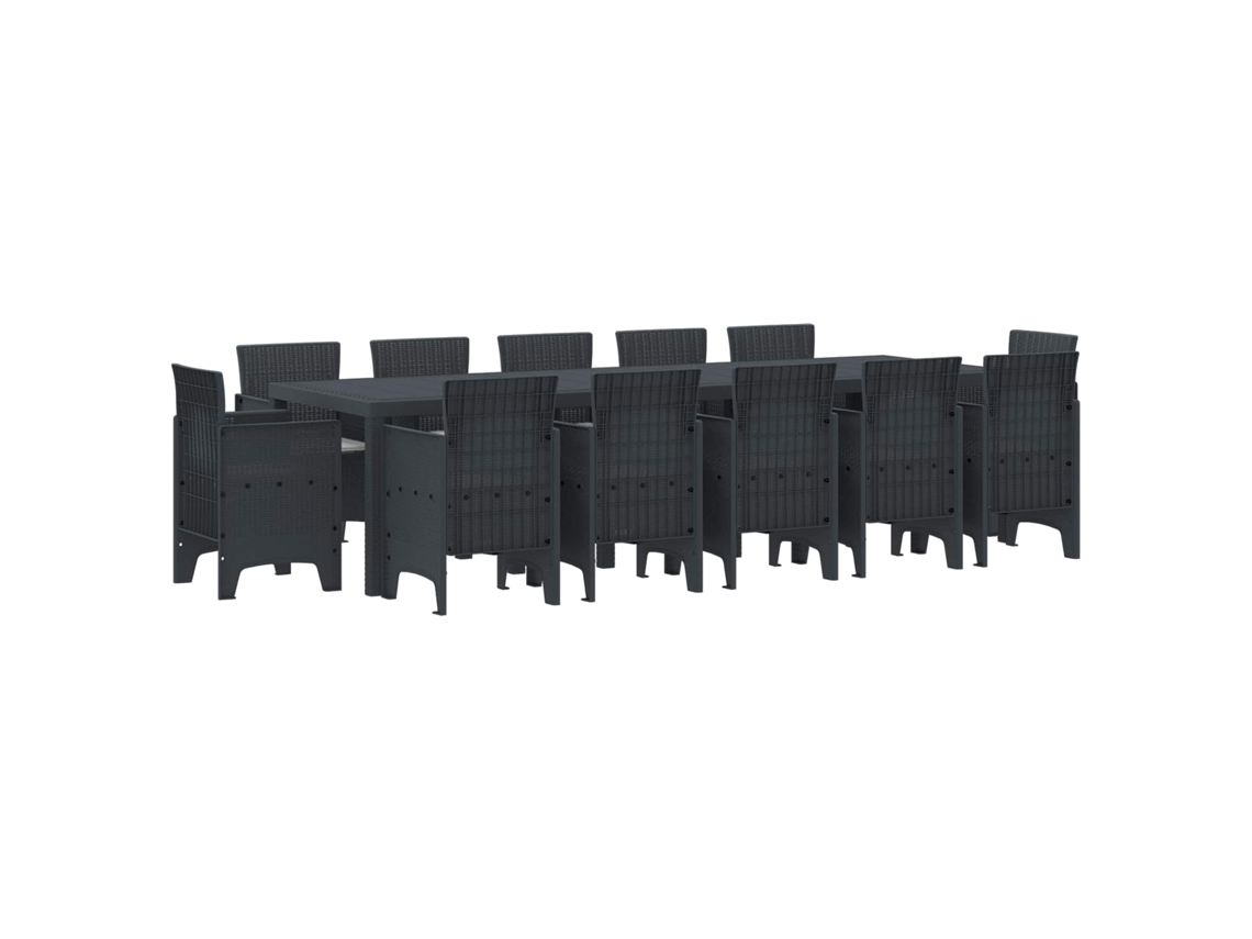 Vidaxl Conjunto De Jantar Para Jardim 13 Unid. Antracita E Cinza Claro