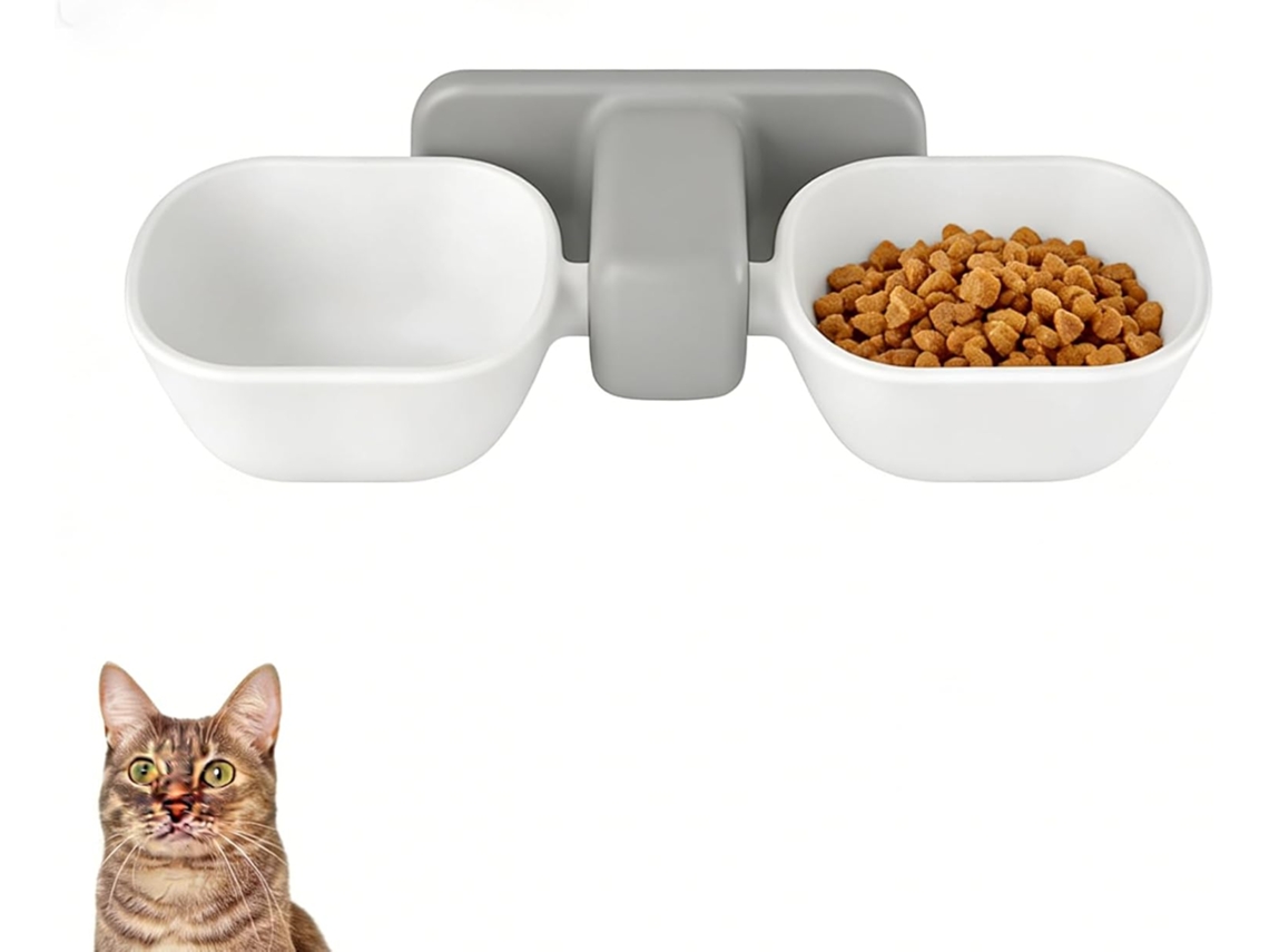 Comedouro de Parede para Gatos, Evita Derramamentos, Elevado para Gatos, Elevado e Espesso para Gatos AQUAFORGE