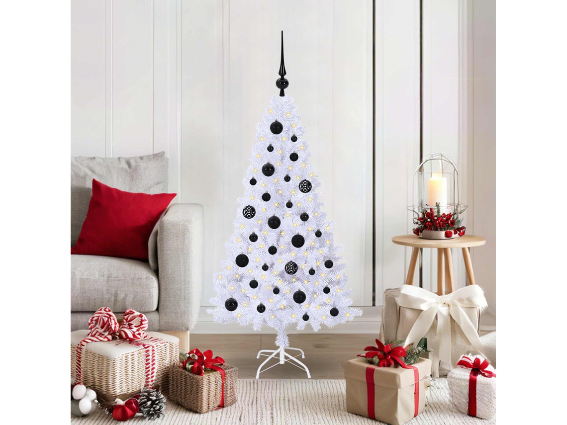 Vidaxl Árvore De Natal Artificial Branco 120 Cm Pvc E Aço