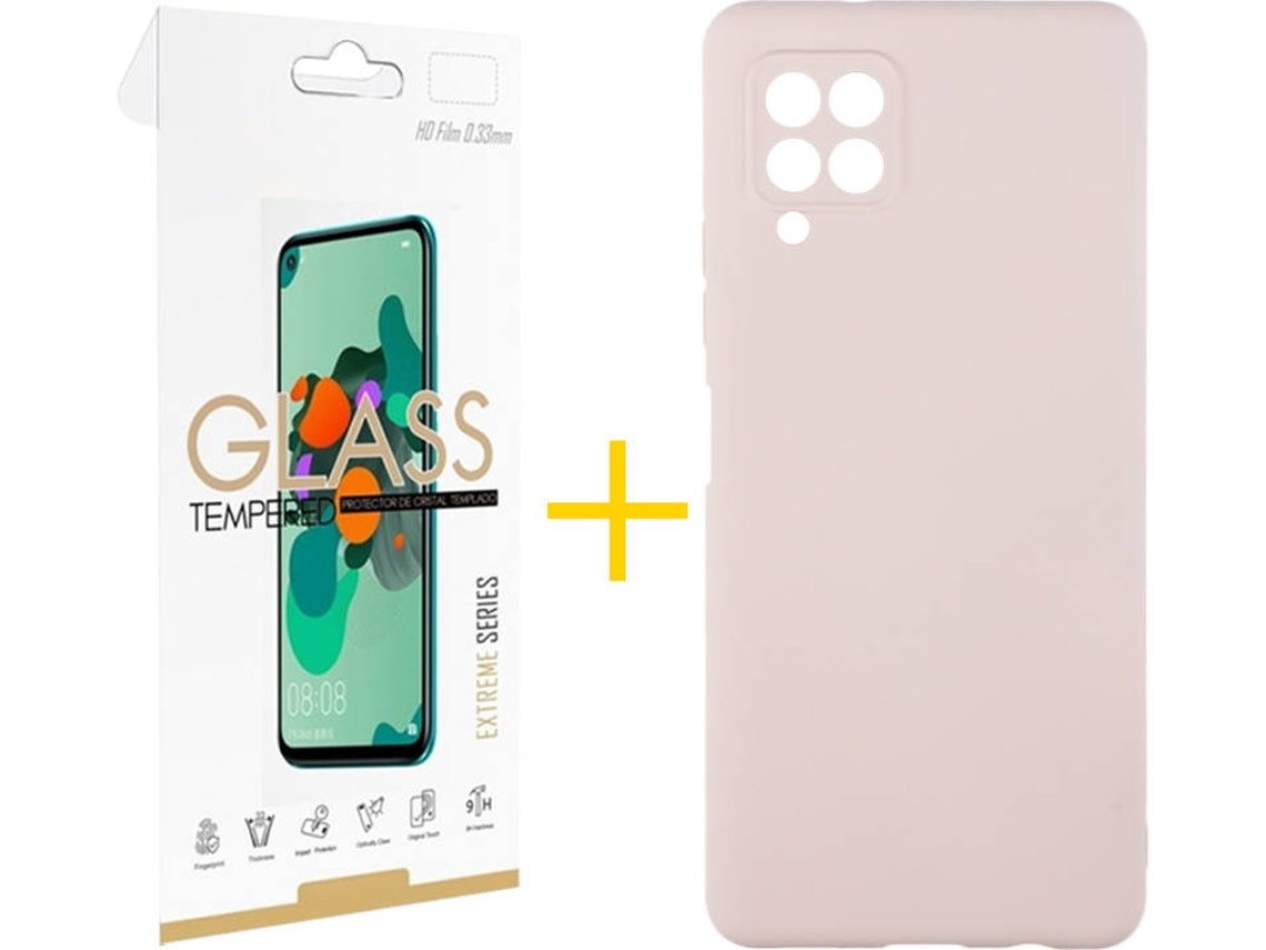Capa e Película Samsung A12 5G SKYHE 3815 Rosa