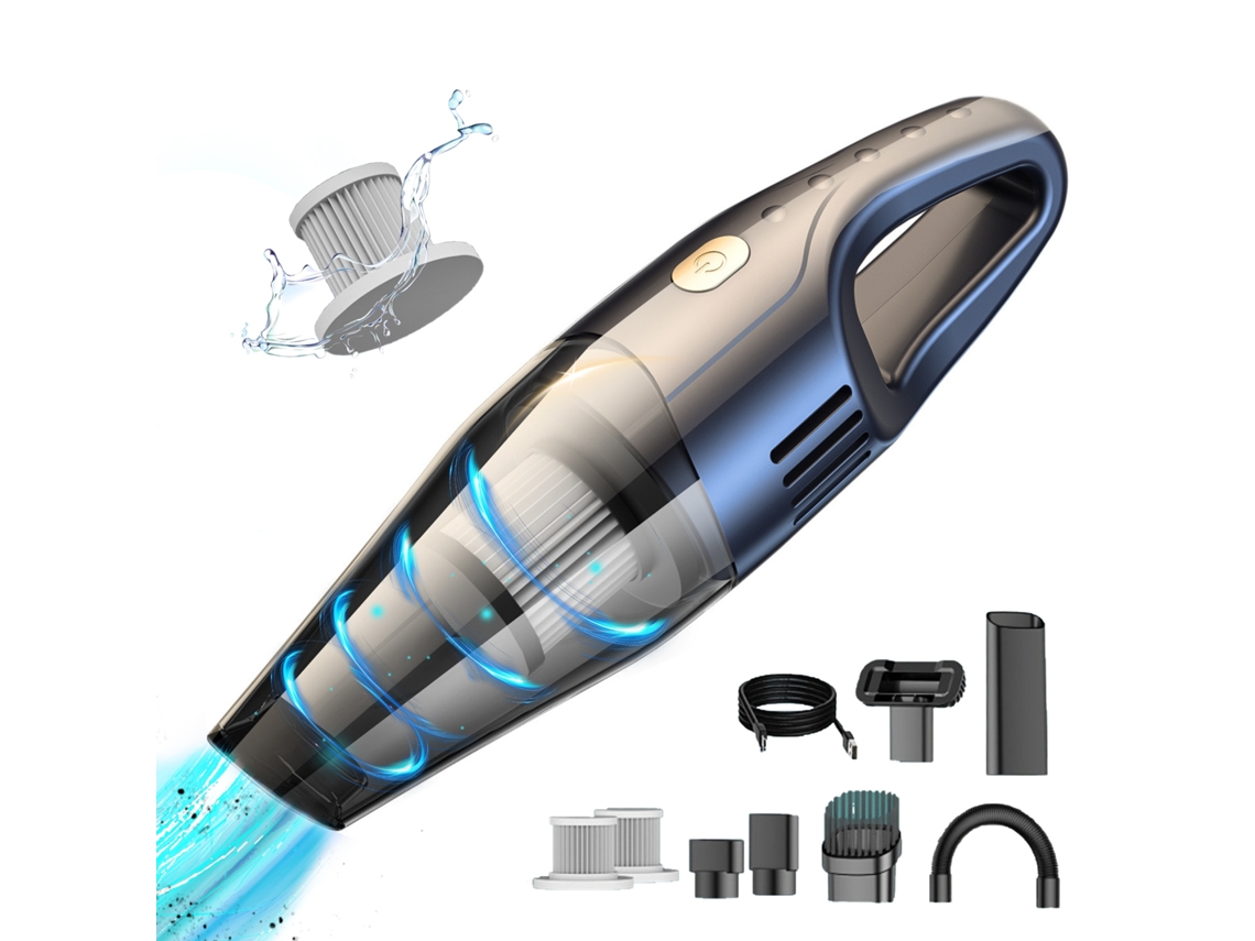 Lurelia Aspirador Portátil Sem Fios Para Carro, 2 Em 1, 3000 Pa, 6000 Pa, 45 W, 2000 Mah, Usb