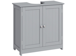 Móvel para banheiro sob pia, com 2 portas, prateleira, 60x30x65cm, cinza BTFORUS