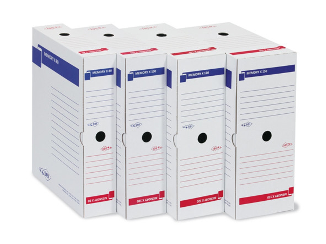 SEI ROTA 673210 Caixa de papelão organizadora de arquivos azul vermelho branco