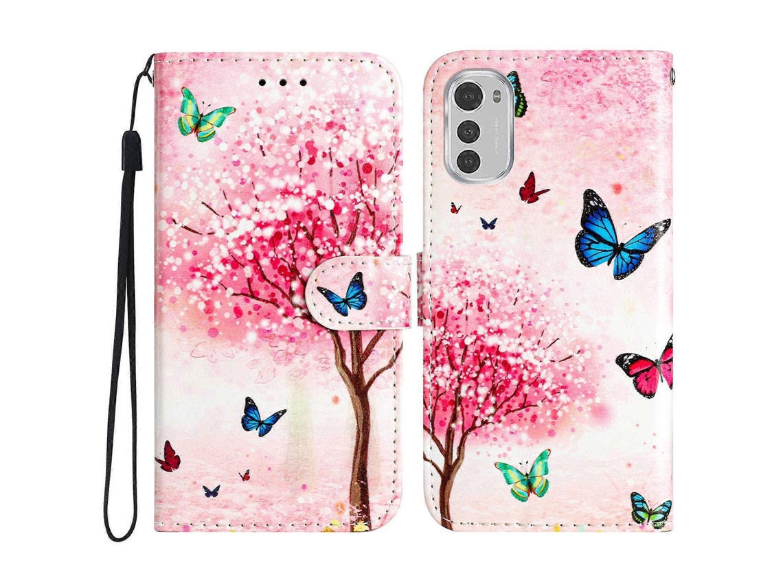 Capa Carteira Para Celular Motorola Moto E32 4g Em Couro Pu, Modelo Flip, Com Estampa.