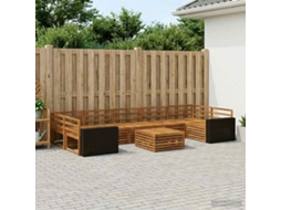 Vidaxl Conjunto De Sofás Para Exterior 8 Pcs Natural