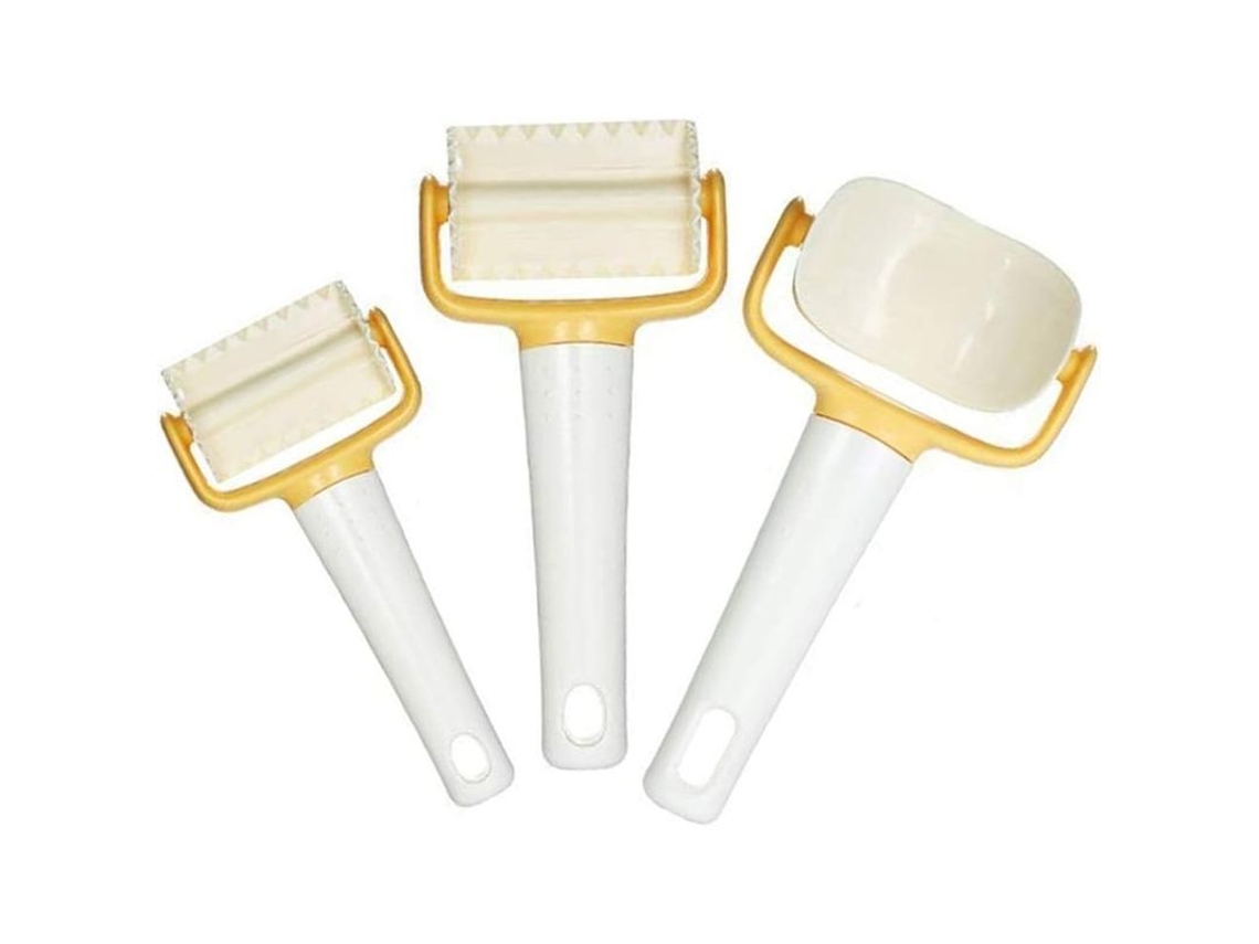 Kit De 3 Cortadores De Massa Rodantes Multifunção Para Galletas Moldes Acessórios De Cozinha 2025