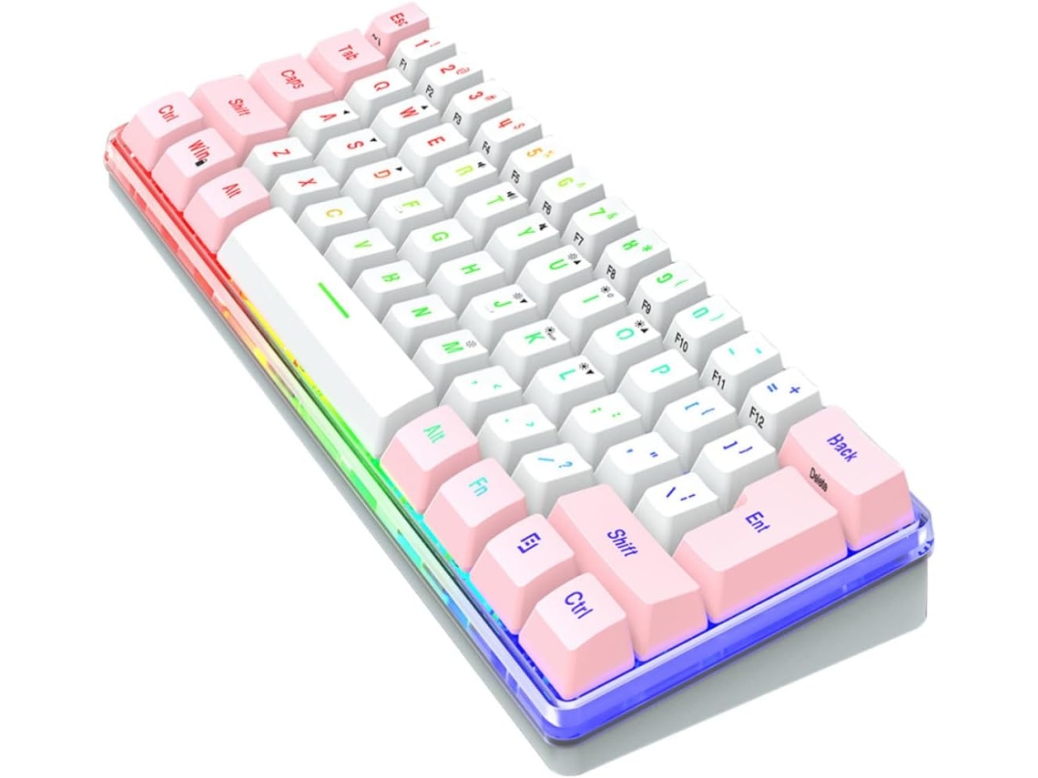 Teclado Mecânico Compacto Para Jogos Com 61 Teclas Em Abs E Iluminação Rgb.
