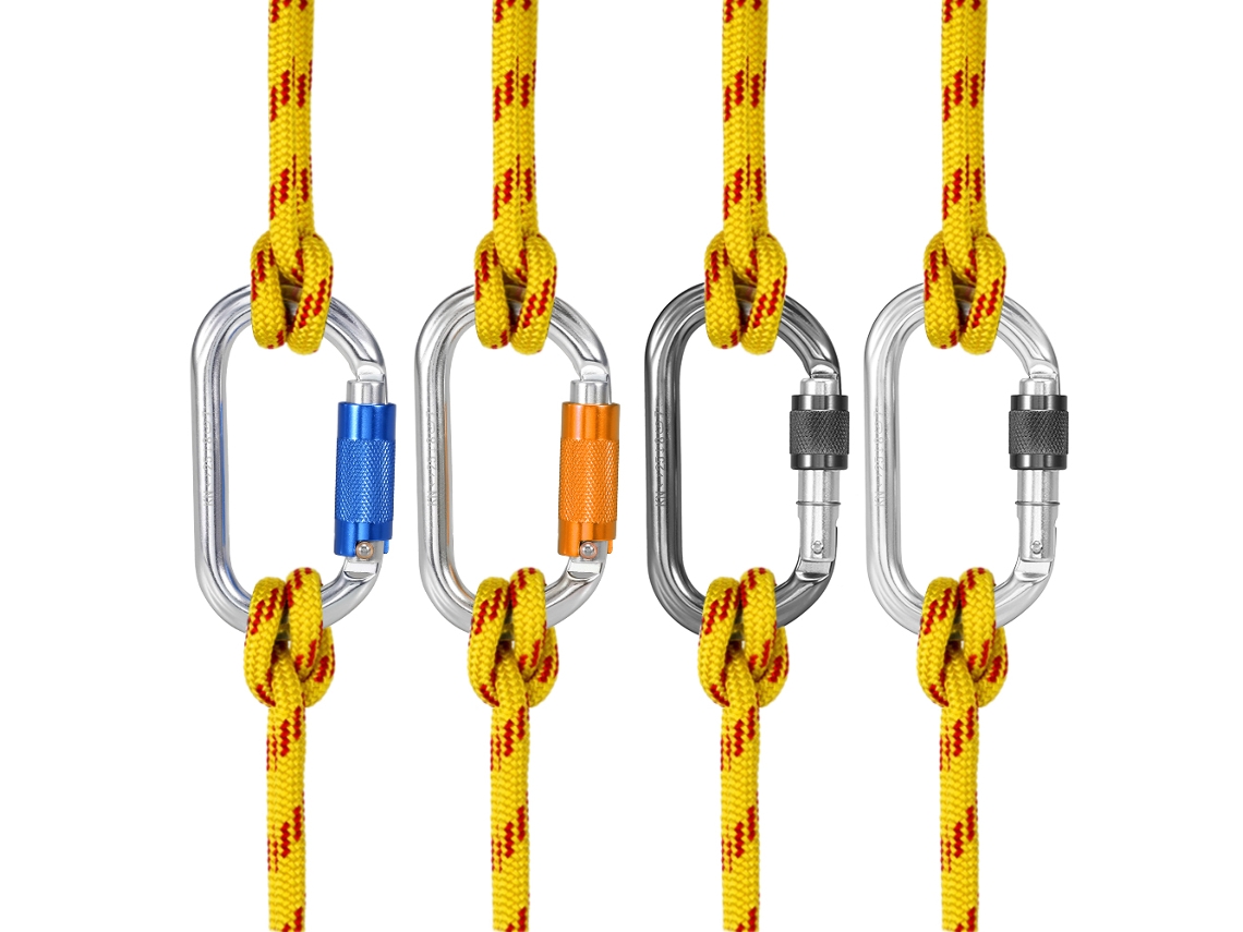 Carabiner De Fechamento Com Chave D 25kn Para Escalada Rappel Canionismo Rede De Dormir Alta Resistência