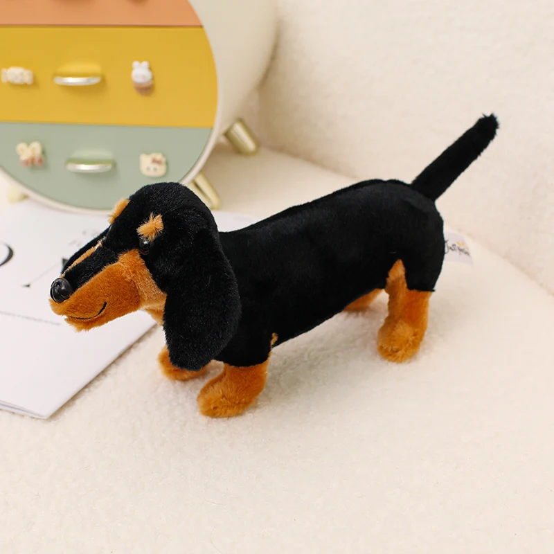 (Preta, 25 cm) Boneca Pelúcia, uma adorável e realista da raça Dachshund, da Animated Design.