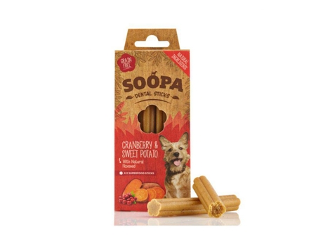 Soopa Dental Sticks: Mirtilho Vermelho & Batata Doce 100G