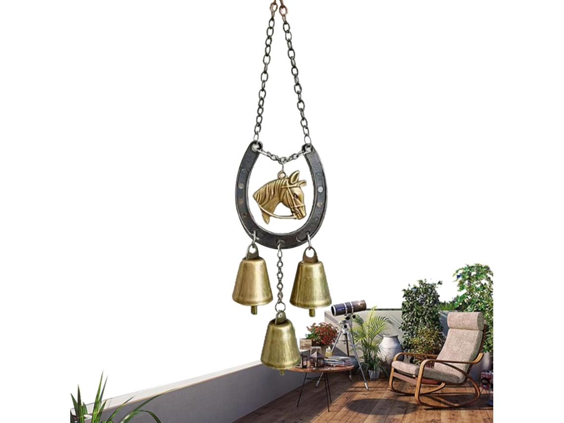 Sino de Vento Externo, de Ferro, com Sino Que Produz um Som Suave, Decoração de Cavalo para Casa para Mulheres, CHABERLU