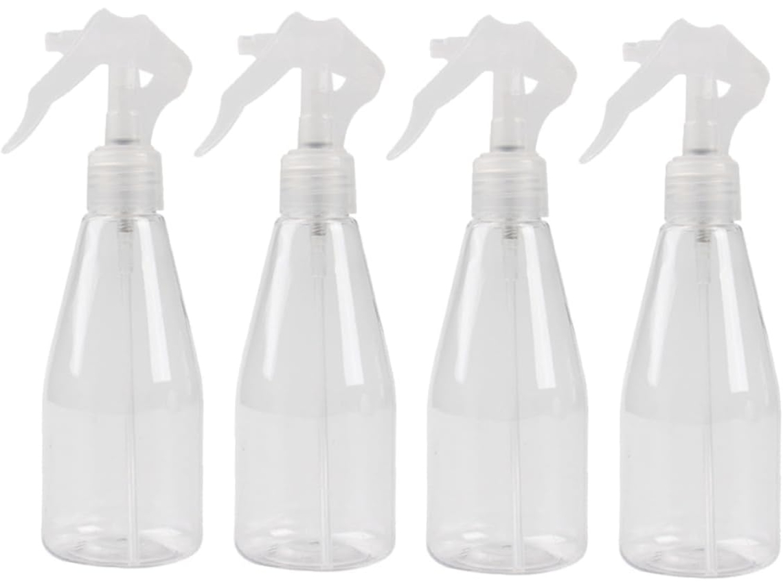 Conjunto de 4 frascos de spray vazios e recarregáveis para regar plantas e usar em salões de beleza.