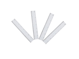 Régua De Plástico Nolitoy Com Escala Dupla 8 Polegadas 20cm, Conjunto De 4 Peças Ferramenta Medição Resistente E Rígida