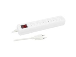 Bloco de Tomadas Suíço 6xt13 1,5m Branco Zenitech