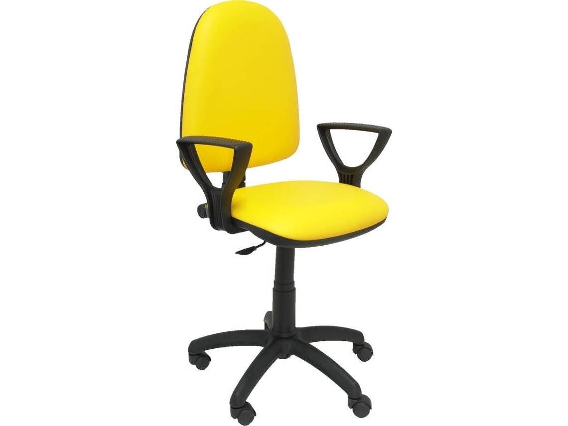 Cadeira de Escritório Operativa PYC Ayna Amarelo BF (Braços Fixos - Pele Sintética)
