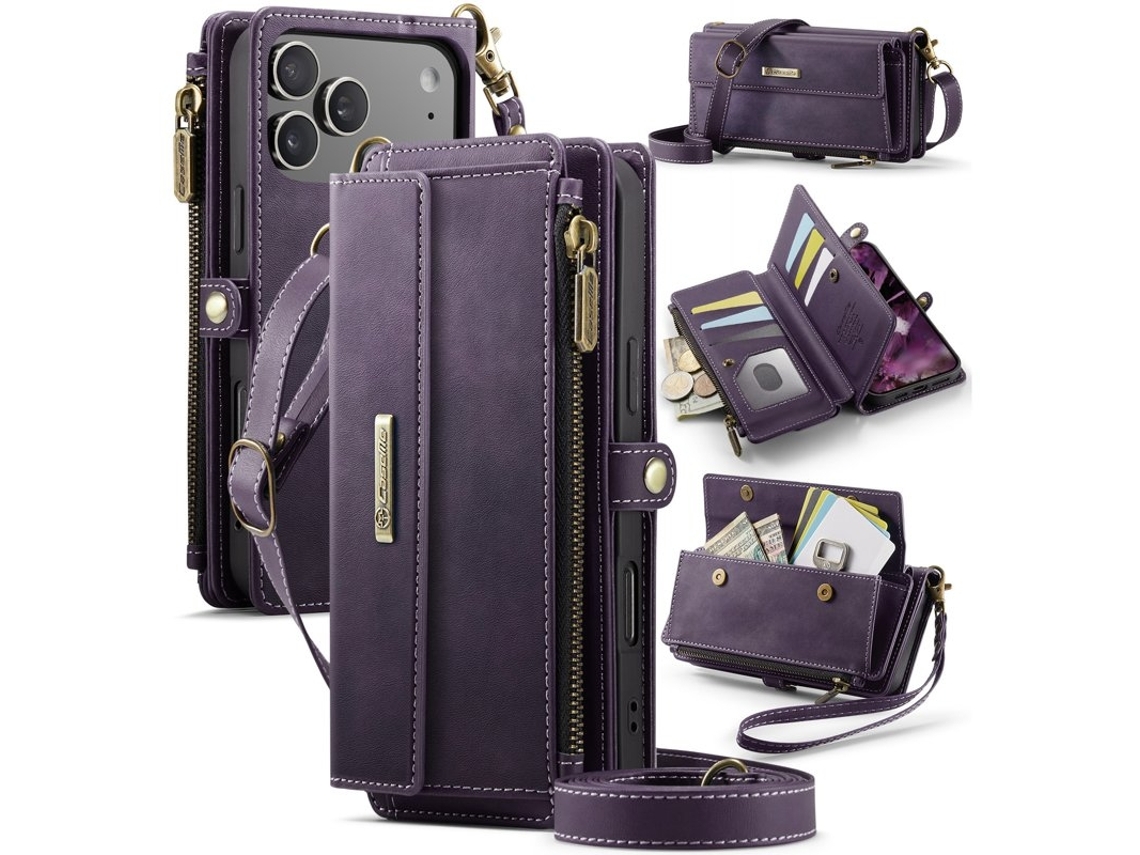 Capa Caseme C39 Para Iphone 17 Pro Max Com Bloqueio Rfid Roxa