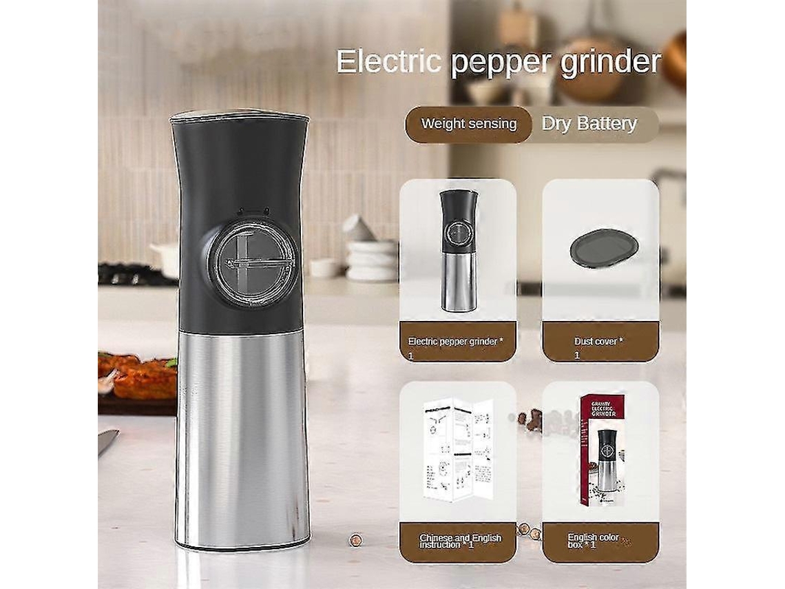 Moedor De Sal E Pimenta Elétrico Por Gravidade, Ajustável E Automático. PENGDSJE