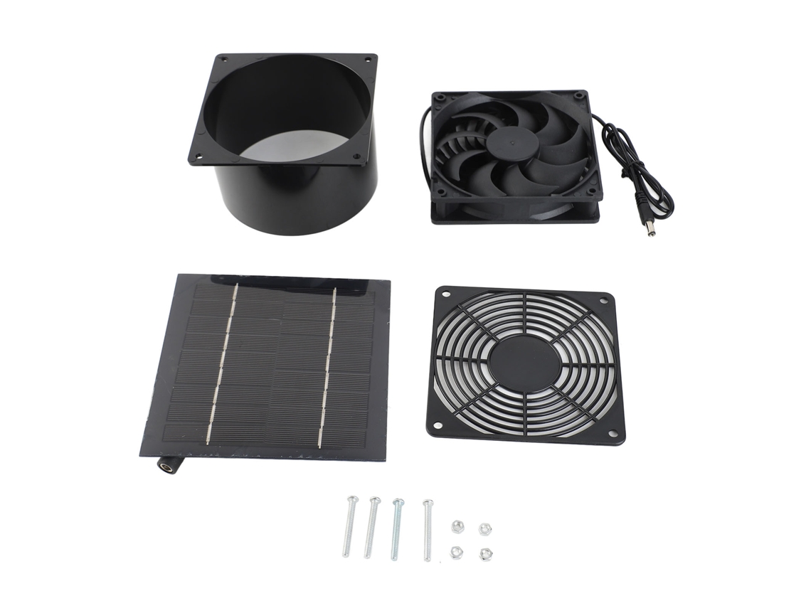 Ventilador Painel Solar Galinha Ip65 5w 6v Exaustor