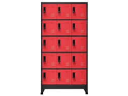Cacifo 90x40x180 Cm Aço Antracite E Vermelho Lovely Home