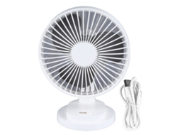 Ventilador de secretária elétrico portátil LAXISCREED, USB, silencioso, 4 velocidades, rotativo