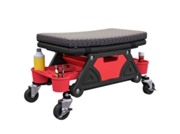 Banquinho móvel de oficina, 135kg, com rodízios giratórios, preto 64,5x33x35cm S/MARCA