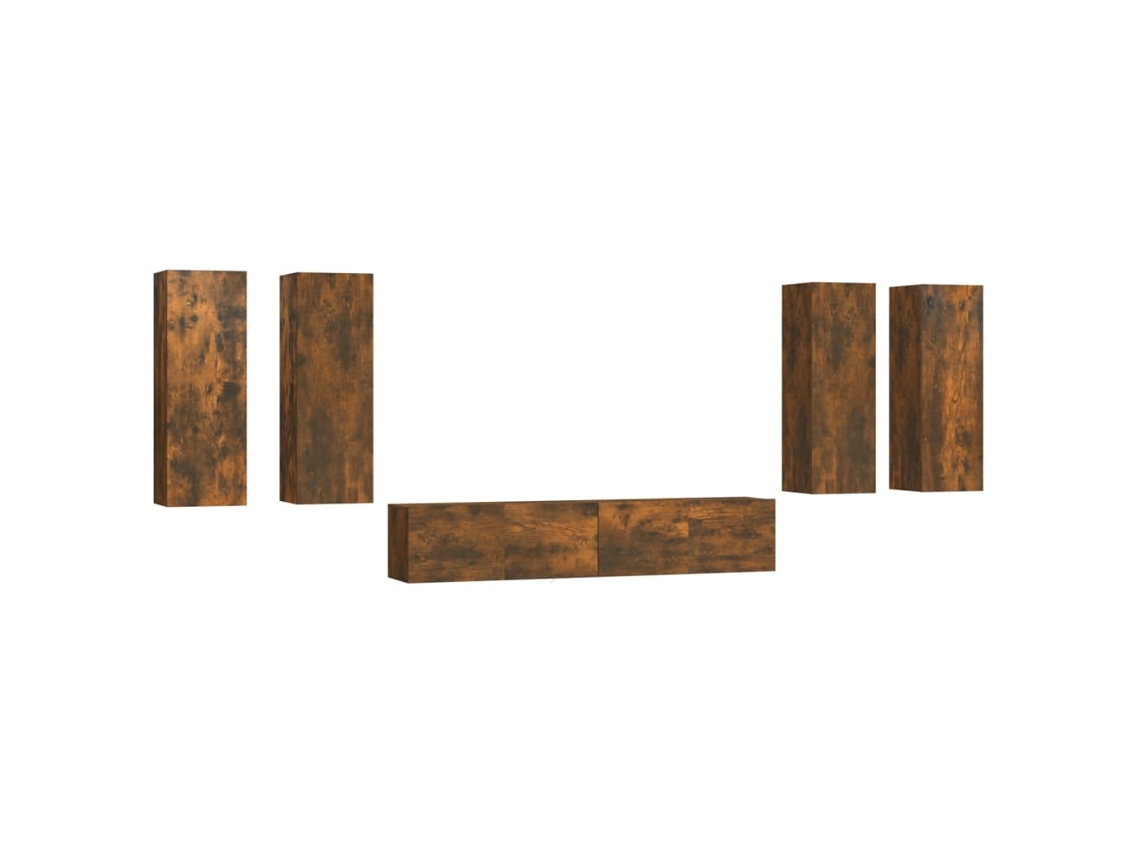 Tv Cabinet Set, Tv Cabinet Sets Vidaxl Marrom Madeira Processada (n/a)