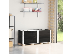 Vidaxl Colares P/ Paletes 3 Pcs 150x50 Cm Madeira Pinho Maciça Preto