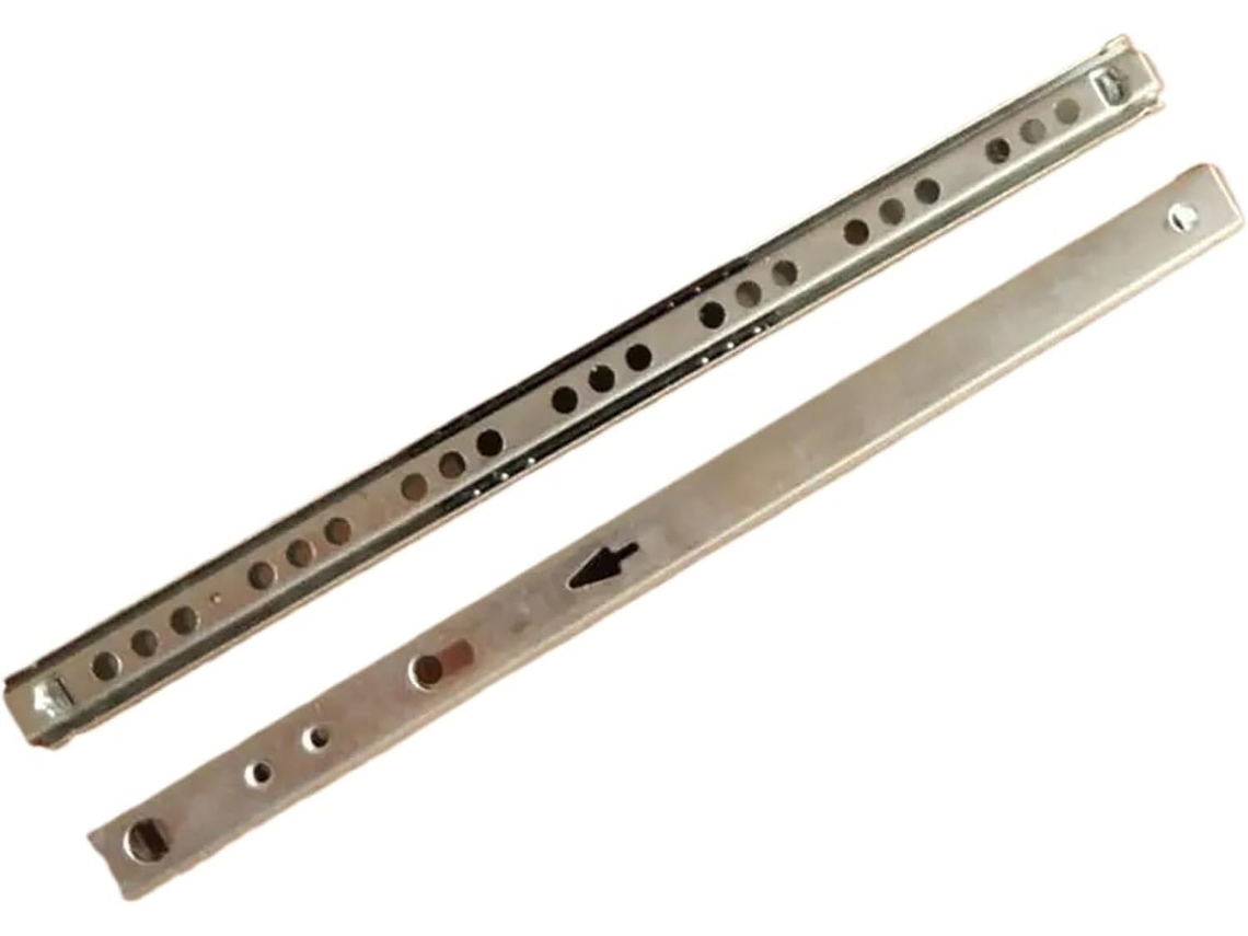1par De Corrediças Aço Para Gaveta Com Trilho Esferas, Duas Seções, 17mm De Largura, Dobráveis 182mm